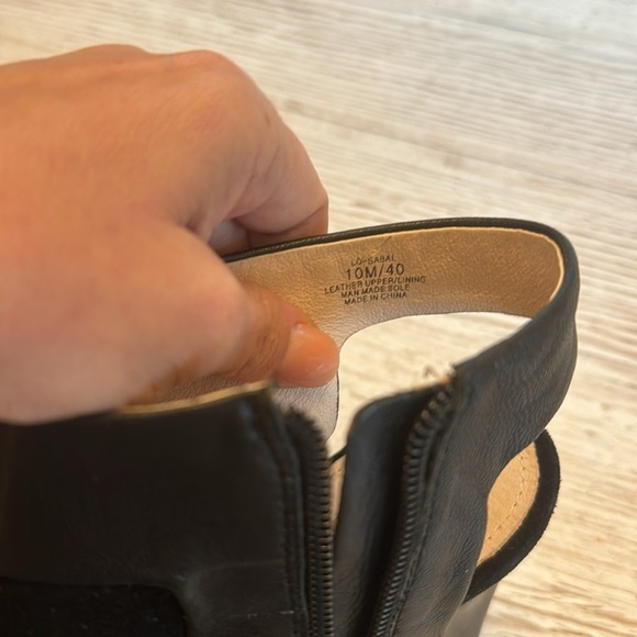 Louise et Cie Sabal Leather Peep Toe Sling Back Heeled Bootie Black 10 - Picture 6 of 8